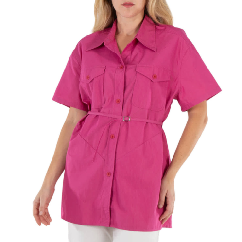 Our Legacy ladies cerise cotton ripstop backless army shirt