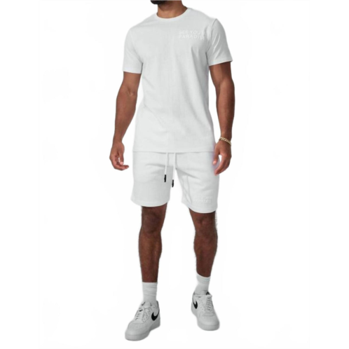 JORDAN CRAIG retro paradise tonal shorts in white
