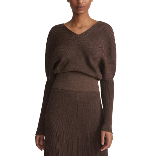 Lafayette 148 New York ribbed drop shoulder blouson silk-blend sweater