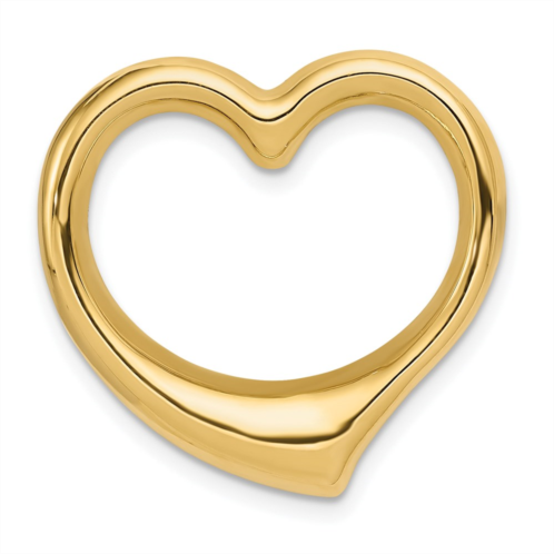 Diamond2Deal 14k yellow gold polished floating heart chain slide