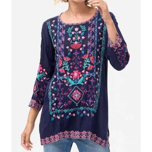 Johnny Was brixley tunic in navy multi