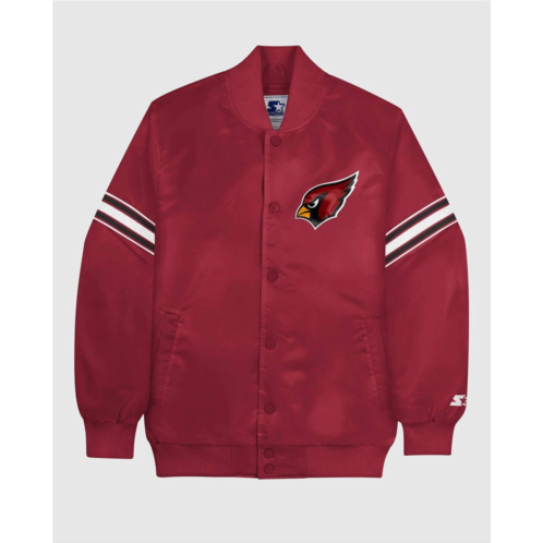 Starter mens arizona cardinals satin full-snap jacket in red