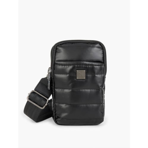 THINK ROYLN womens buzz me phone bag in black patent