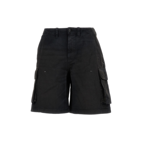 OUR LEGACY black cotton cargo shorts