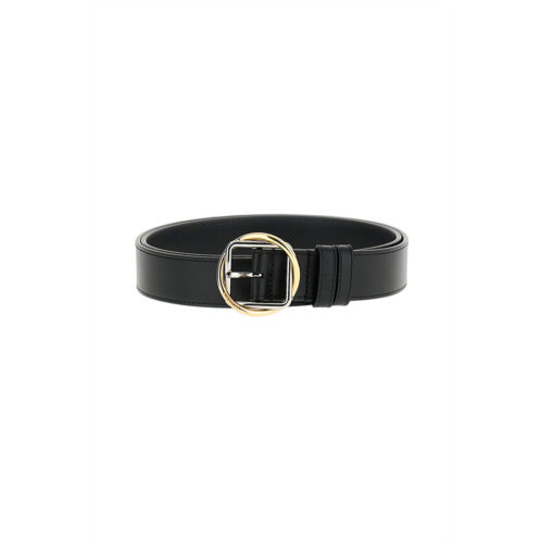 JACQUEMUS smooth black leather belt