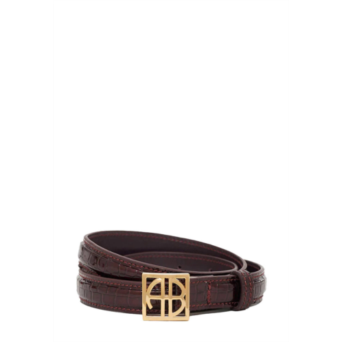 ANINE BING womens monogram belt in burgundy