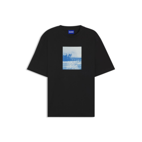 HUGO printed-artwork t-shirt in cotton jersey