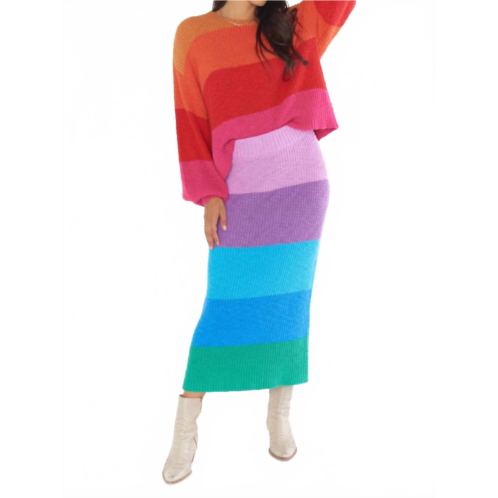 Show Me Your Mumu pippa sweater skirt in sunset stripe