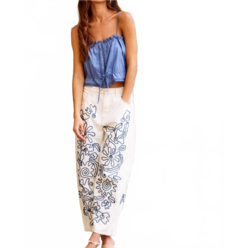 Free People wistful daydream pull on tube top in faded denim