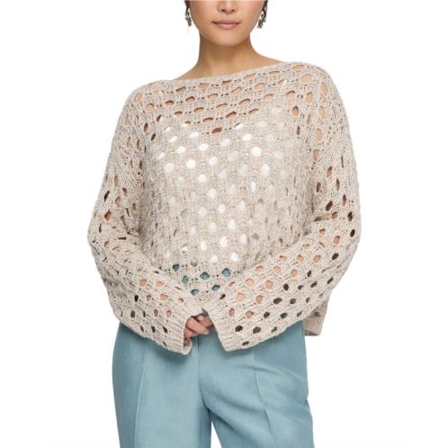 Lafayette 148 New York open stitch bateau neck sweater