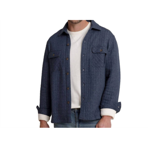 SOUTHERN TIDE fairwood quilted knit shacket in dress blue