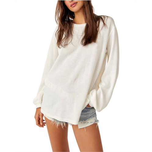 Free People soul song long sleeve tee in white