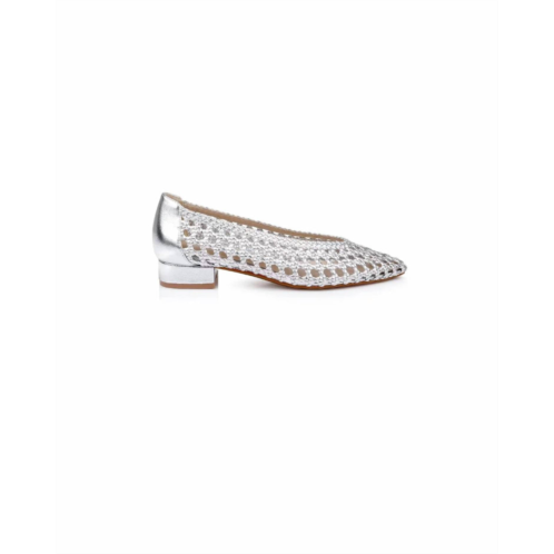 womens alsace ballet flats in silver leather