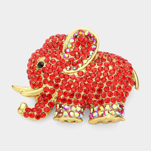 FASHNZFAB rhinestone pave elephant pin brooch