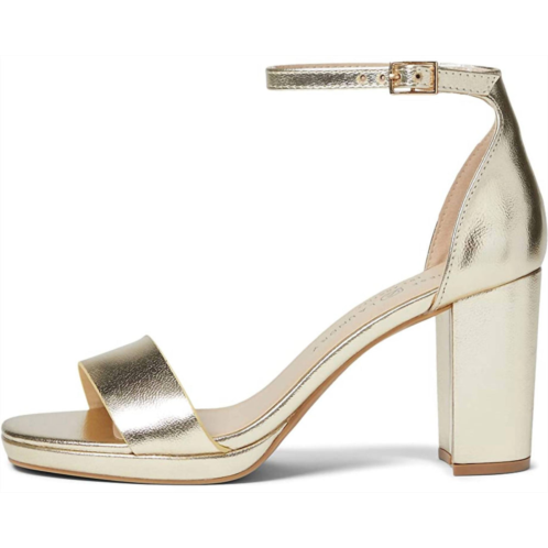 CHINESE LAUNDRY womens teri vegan leather dress chunky heels in gold