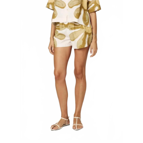 Cleobella pierre linen shorts in floral placed print