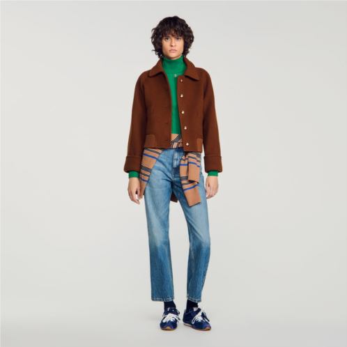 Sandro short coat with flap pockets