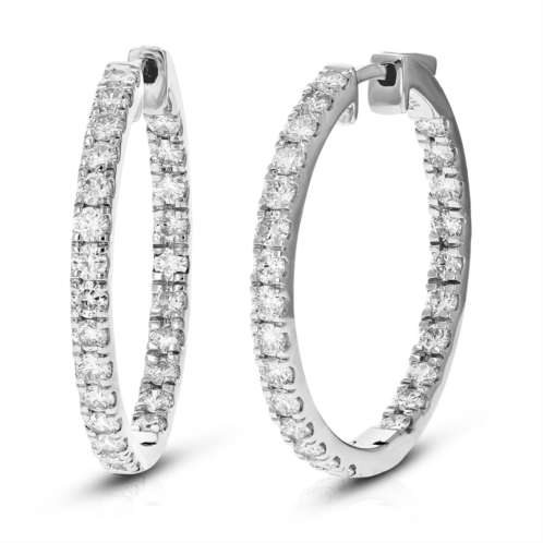 Vir Jewels 3/4 cttw lab created diamond hoop earrings 925 sterling silver prong 3/4 inch