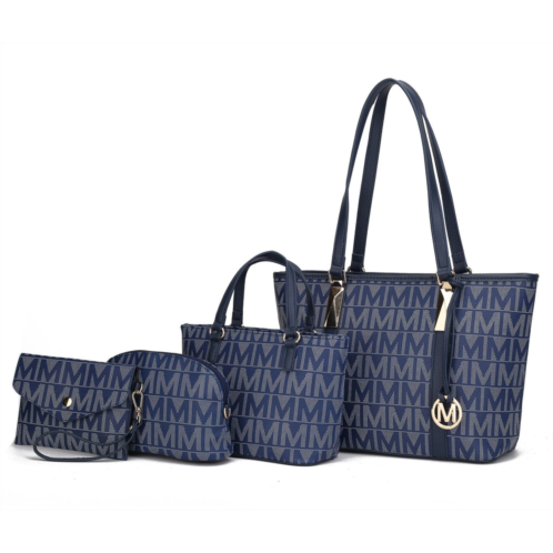 MKF Collection marimar m signature vegan leather womens tote bag by mia k 4 pcs set