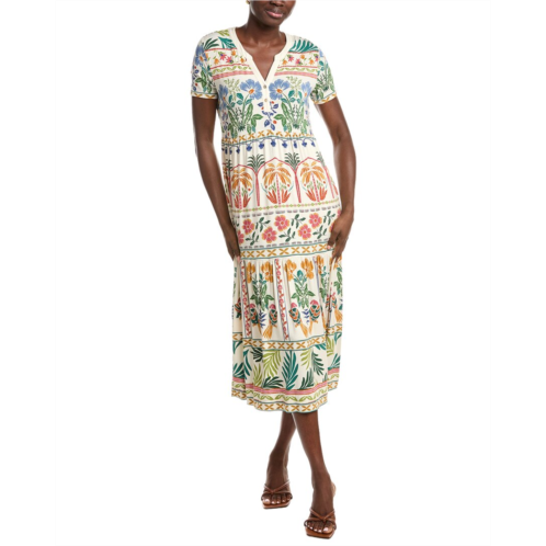 Johnny Was the janie favorite tiered henley knit midi dress
