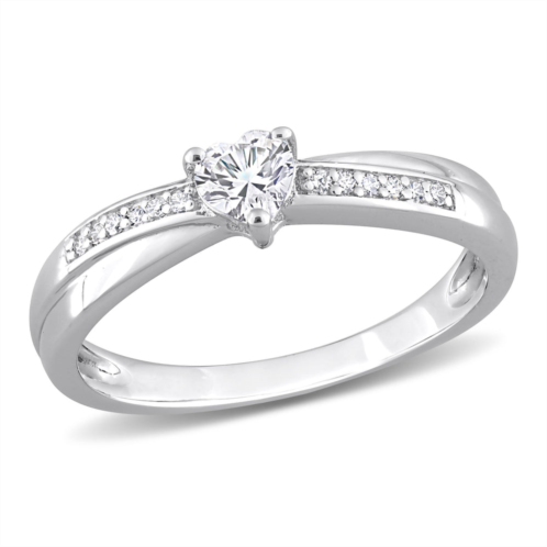 mimi & max diamond and created white sapphire heart ring in sterling silver