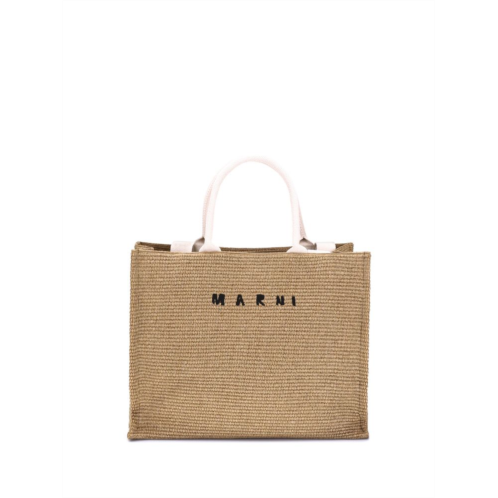 Marni raffia-effect tote bag