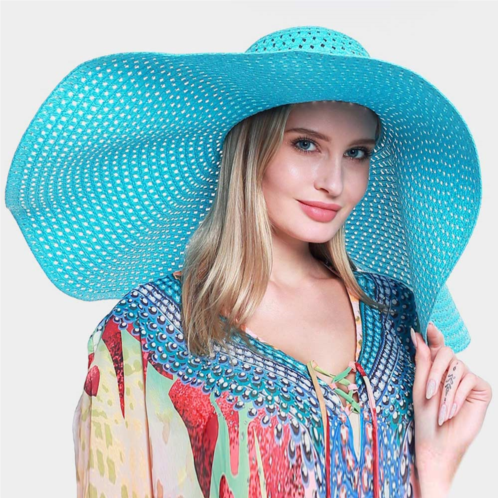 FASHNZFAB open weave wide brim straw sun hat