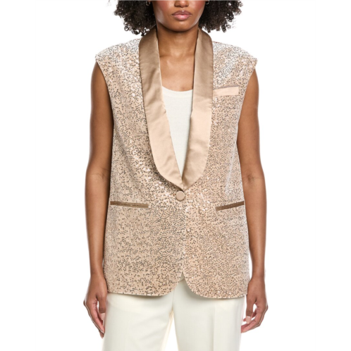 Peserico velvet sequin silk-blend waistcoat