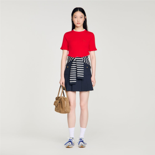 Sandro contrast collar wool sweater