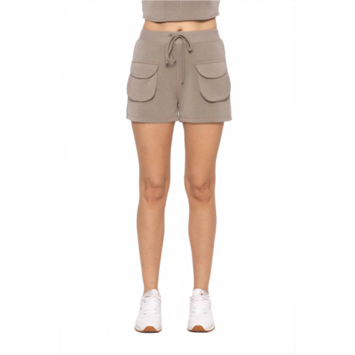 Mono b cozy cargo shorts in grey