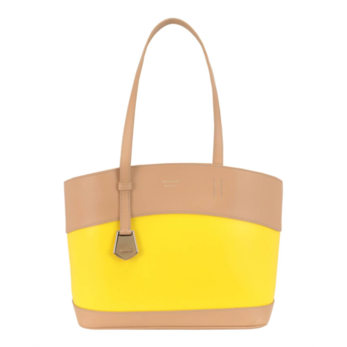 Salvatore Ferragamo womens charming leather tote bag in brown multi