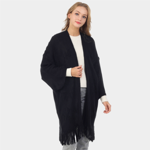 TRUEDAMES aztec patterned fringe poncho