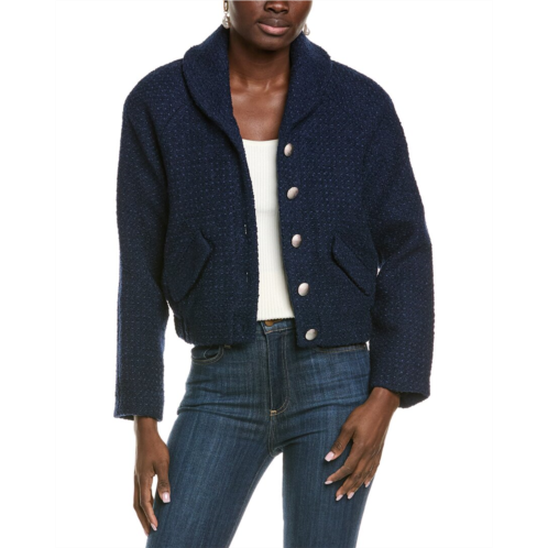 Endless Rose boucle tweed buttoned wool-blend bomber jacket