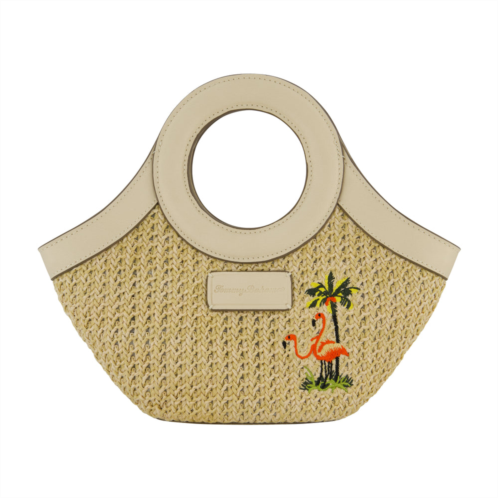 tommy bahama flamingo embroidery mini tote