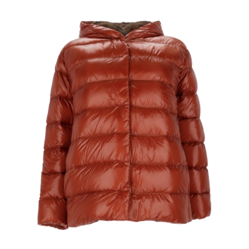 HERNO quilted puffer jacket with hooded design and glossy finish