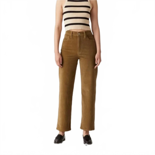 LEVI premium ribcage straight ankle corduroy jeans in brown