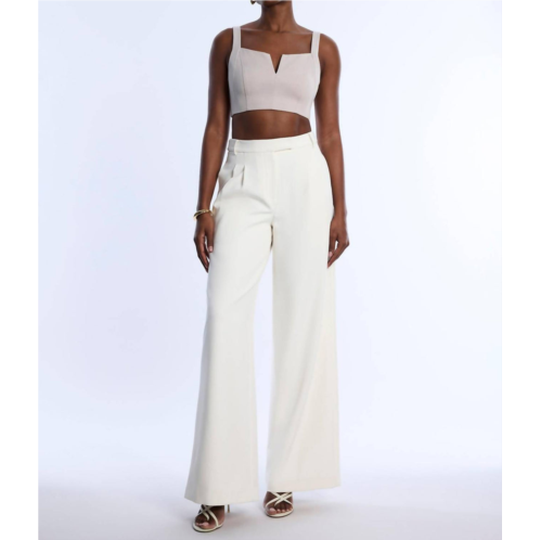 BCBGMAXAZRIA womens pleat front wide leg pant in jasmine