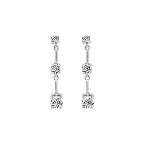 Allyanna Gifts womens cubic zirconia dangle earrings in sterling silver