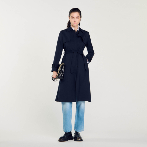 Sandro trench coat with pleated inset