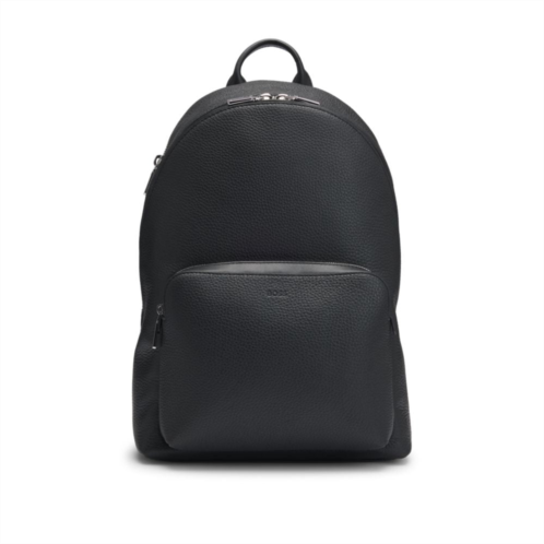 BOSS backpack in grained italian leather with smart sleeve