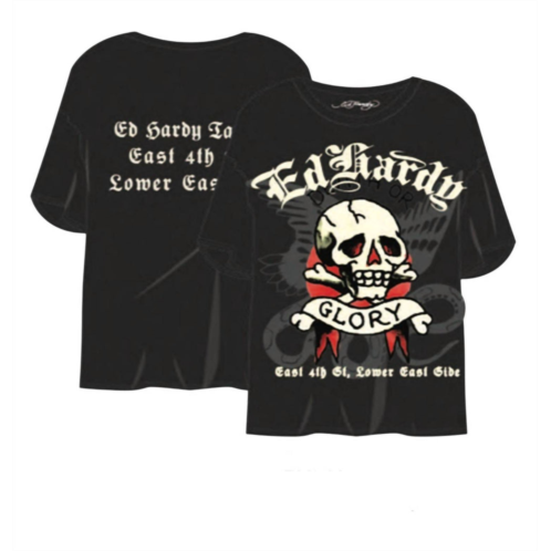 Ed Hardy mens dg skull tee in vintage black