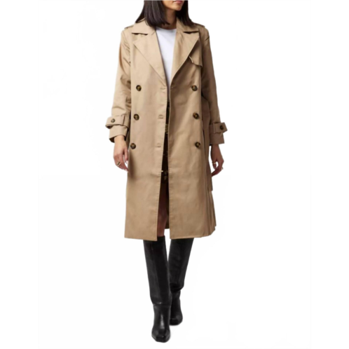 FRENCH CONNECTION coco twill trench coat in autumn camel