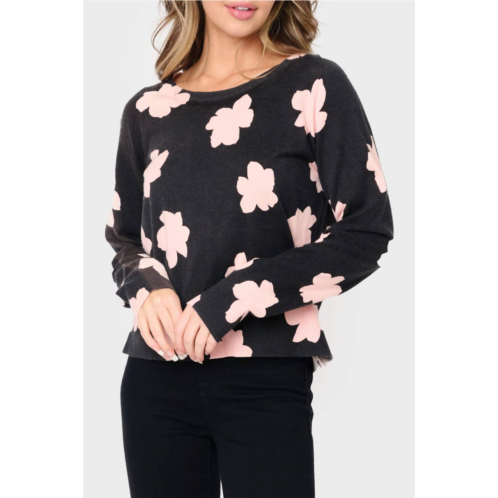 Sanctuary all day long sweater in rose smoke flower