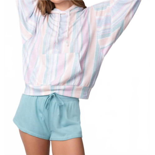 PJ Salvage baja babe stripe hoodie in ivory