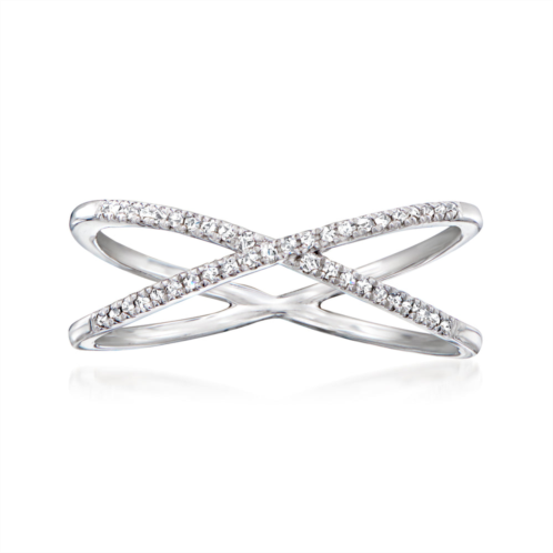 RS Pure by ross-simons diamond crisscross ring in sterling silver