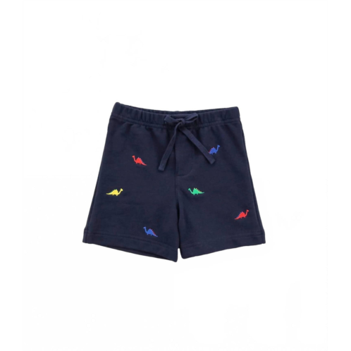 Florence Eiseman kids dinosaur knit pull on shorts in navy
