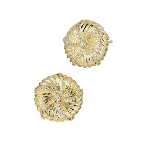 SAVVY CIE JEWELS 18k yellow gold plated star dollar flute earrings