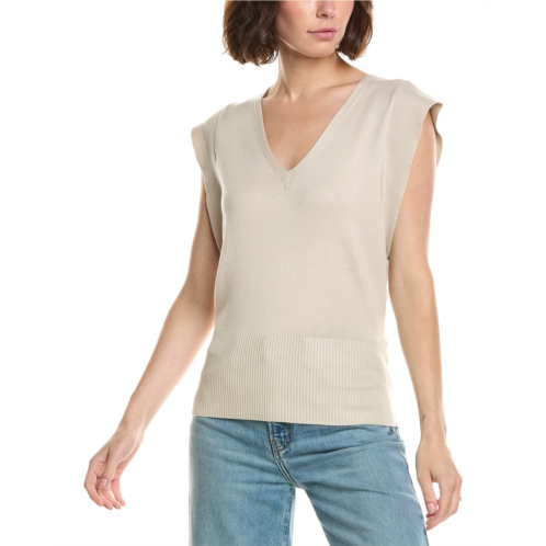 T Tahari extended sleeve jersey sweater vest