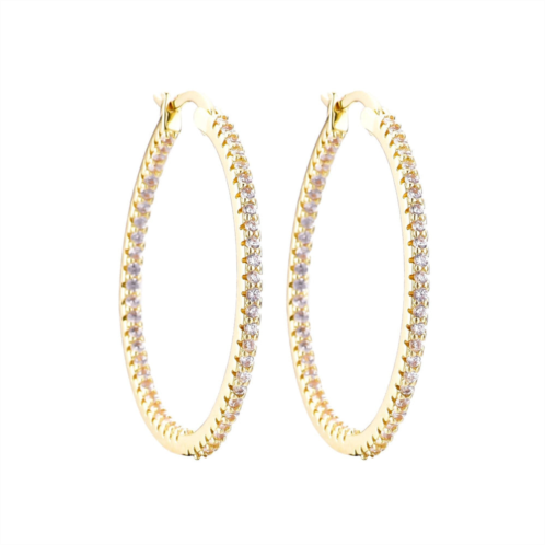 Adornia 14k gold plated cz infinity hoop earrings