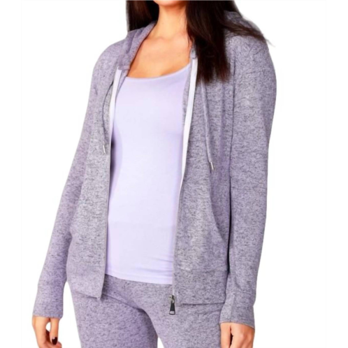 French kyss melange zip hoodie in lilac